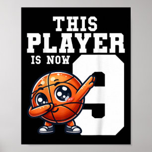 Affiche 9 Ans Fête à thème Anniversaire Dabbing Basketball