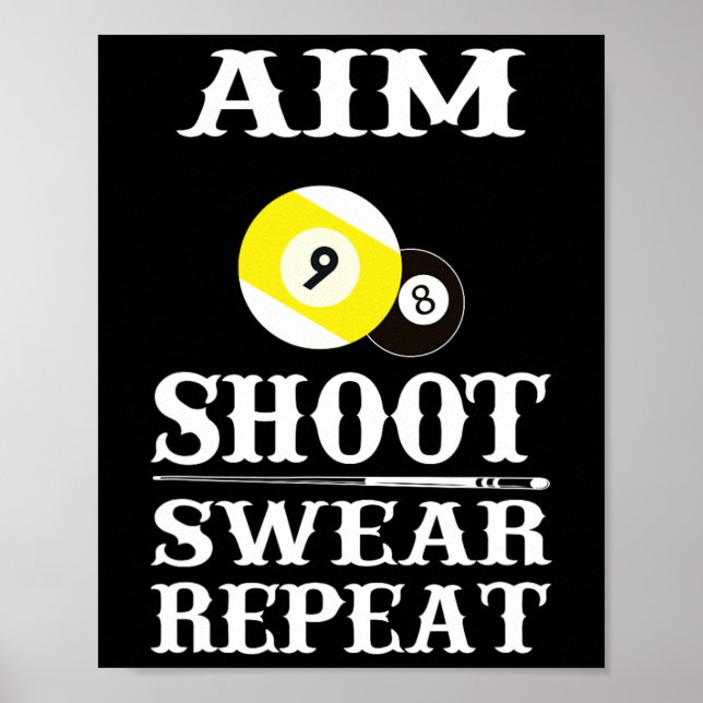 Affiche 9 Bal 8 Bal Tir Tir Sweat Répéter Billiards (Devant)