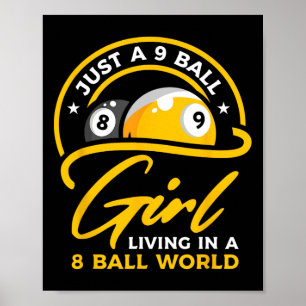 Affiche 9 Ball Girl Vivant Dans 8 Ball World Pool Snooker