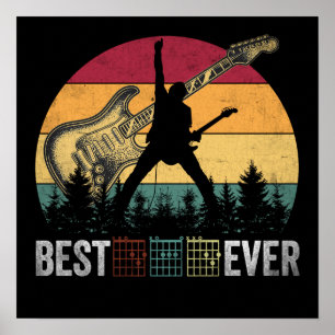 Affiche 9 Guitariste Papa Accord de Guitare Papa Coucher d