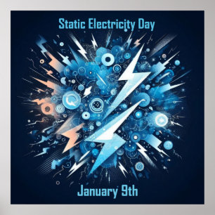 Affiche 9 janvier - Journée de l'électricité statique