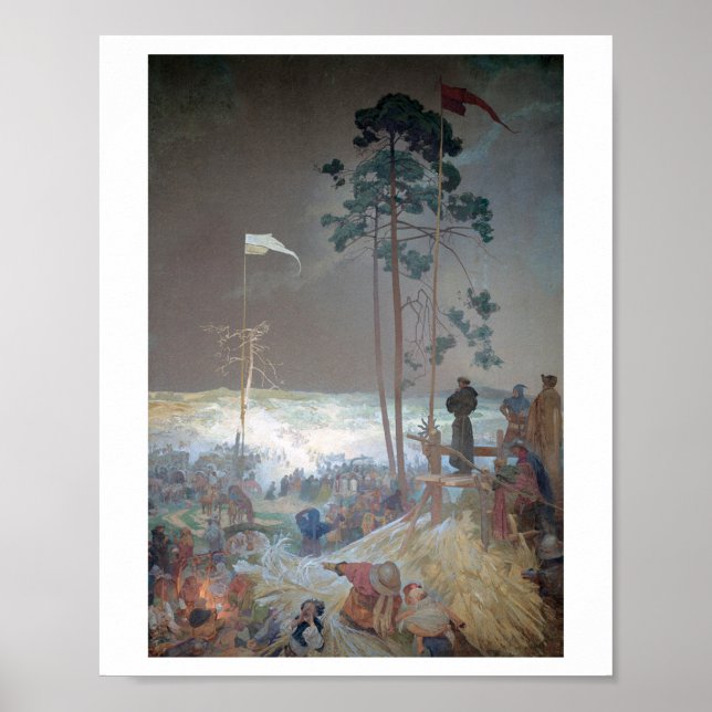 Affiche #9 La réunion à Krizky, Mucha (Devant)