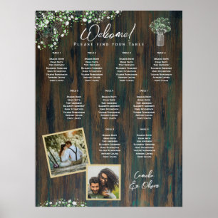 Affiche 9 Table Bois rustique Gypsophila Mousse de siège d