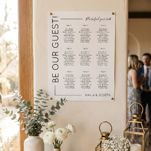 Affiche 9 table Minimalist Wedding seating chart template