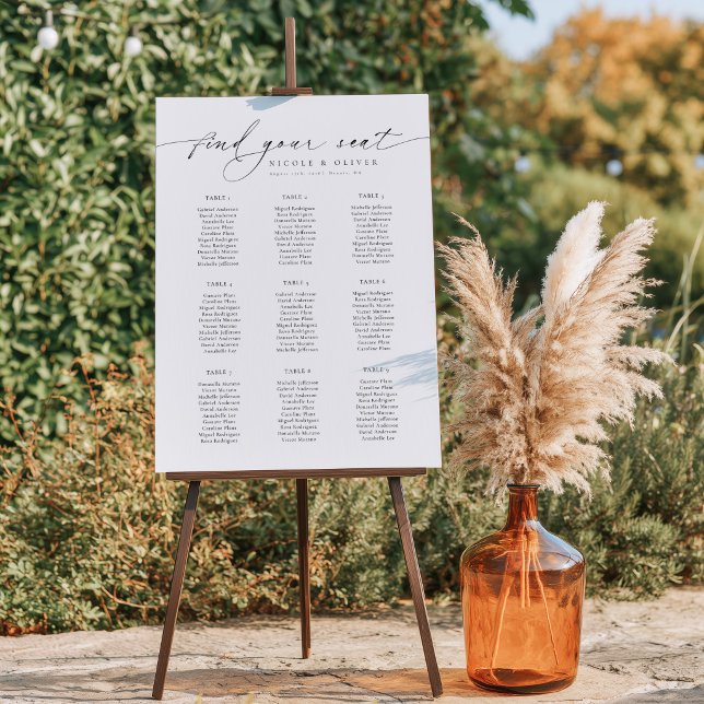 Affiche 9 Tables Panneau de Plan de Siège de Bienvenue Écr (9 Tables Welcome Seating Chart, Wedding sign)