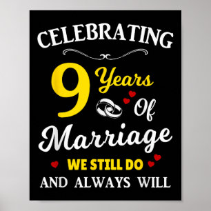 Affiche 9e année anniversaire de Mariage