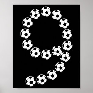 Affiche 9e anniversaire de football pour garçons de 9 ans