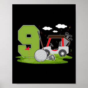 Affiche 9e Anniversaire Golf 9 Anniversaire Fête Golfe
