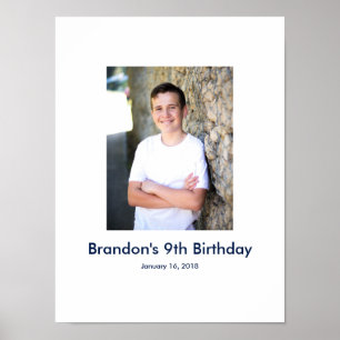 Affiche 9e anniversaire photo personnalisée Connexion Bure