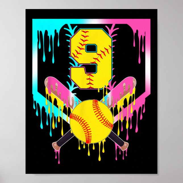 Affiche 9e anniversaire Softll Dégoulinade de glace à la p (Devant)