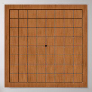 Affiche 9x9 Goban Portable Gameboard ou Decoupage (marron)