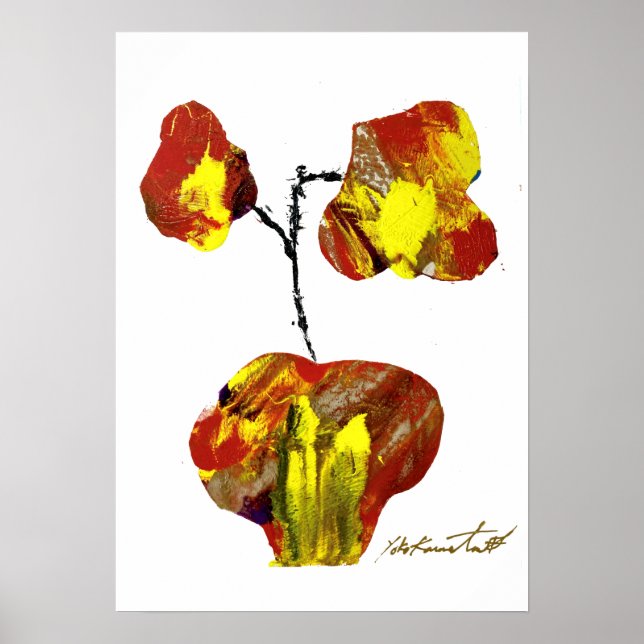 Affiche A2 ポ ♥ タ * 花 版 画  * Flower imagé (Devant)