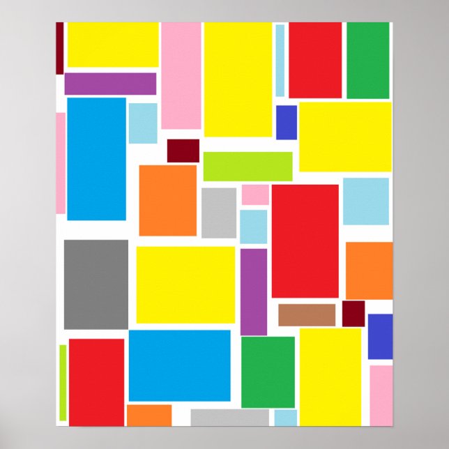 Affiche A3 Blocs Colorés Vibes Positives (Devant)