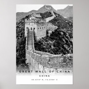 Affiche A3 Coordination De La Grande Muraille De Chine