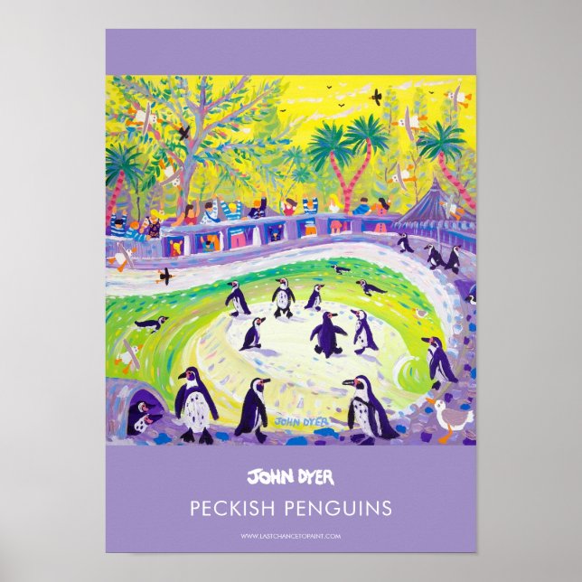 Affiche A3 de John Dyer. Peckish Penguins (Devant)