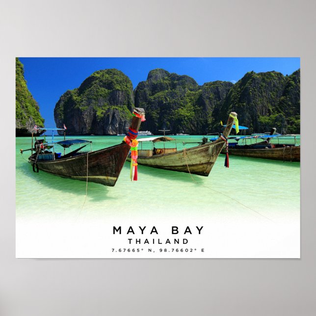 Affiche A3 Maya Bay | Maya Beach | Ko Phi Phi | Thaïlande (Devant)