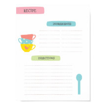 A4 Recipe Template (Instant Download)