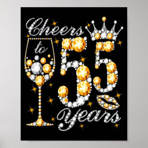Affiche À 55 ans, joyeux 55e anniversaire reine
