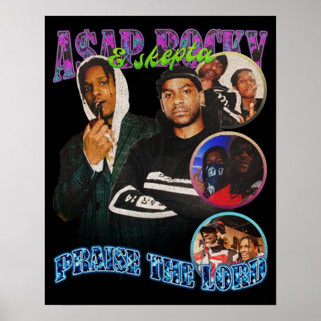 Affiche A$AP Rocky, A$AP Rocky Louer Le Seigneur (Devant)