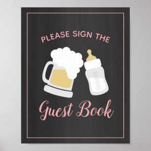Affiche A Baby Girl is Brewing Baby Shower Guest Book Sign
