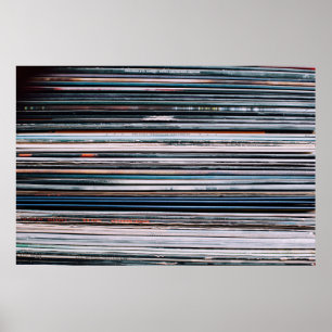 Affiche A background consisting of a stack of records in t