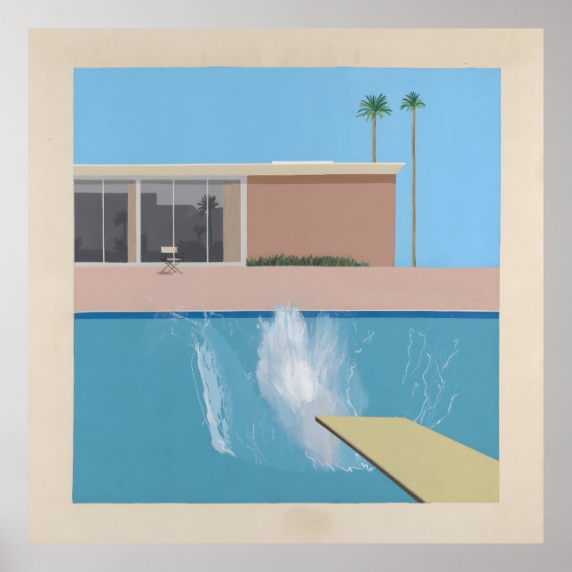 Affiche A Bigger Splash – California Pool Print Hockney (Devant)