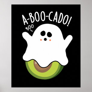 Affiche A-boo-cado Amusant Avocado Pun Dark BG