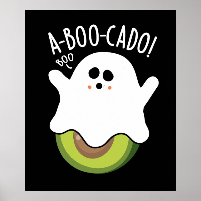 Affiche A-boo-cado Amusant Avocado Pun Dark BG (Devant)