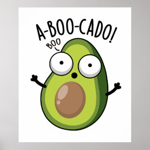 Affiche A-boo-cado Drôles de jeux de mots Avocat Épouvante