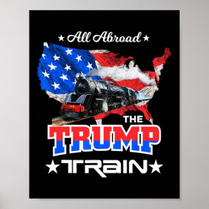 Affiche À Bord Du Drapeau Américain Trump Train 2022