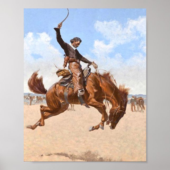 Affiche A Buck Jumper 1893 - Frederic Remington (Devant)