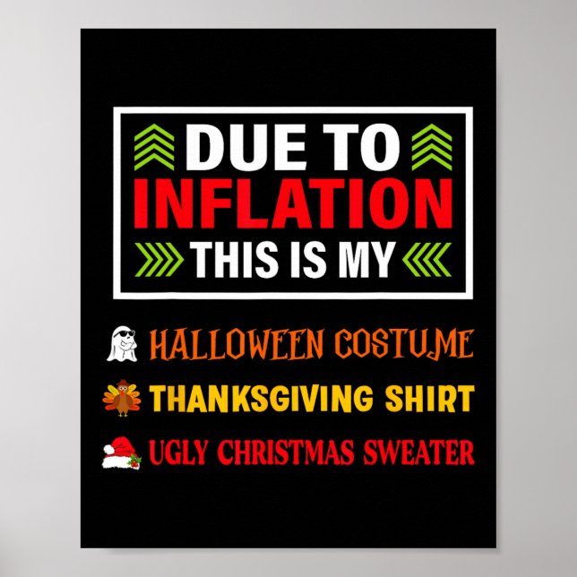 Affiche A Cause De L'Inflation C'Est Mon Costum D'Hallowee (Devant)
