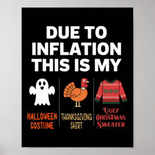 Affiche A Cause De L'Inflation C'Est Mon Costume D'Hallowe