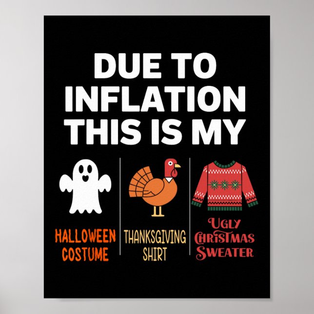 Affiche A Cause De L'Inflation C'Est Mon Costume D'Hallowe (Devant)
