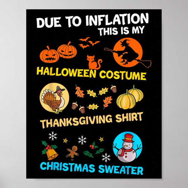 Affiche A Cause De L'Inflation C'Est Mon Costume D'Hallowe (Devant)