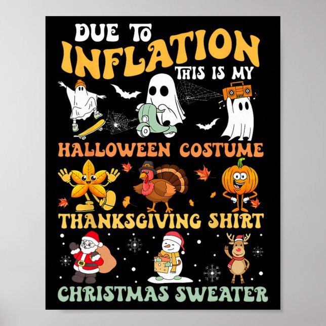 Affiche A Cause De L'Inflation C'Est Mon Costume D'Hallowe (Devant)