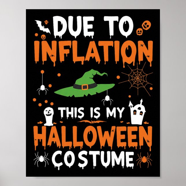 Affiche A Cause De L'Inflation C'Est Mon Costume D'Hallowe (Devant)