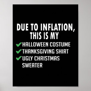 Affiche À cause de l'inflation Halloween Thanksgiving Noël