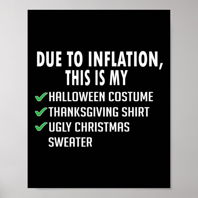 Affiche À cause de l'inflation Halloween Thanksgiving Noël (Devant)