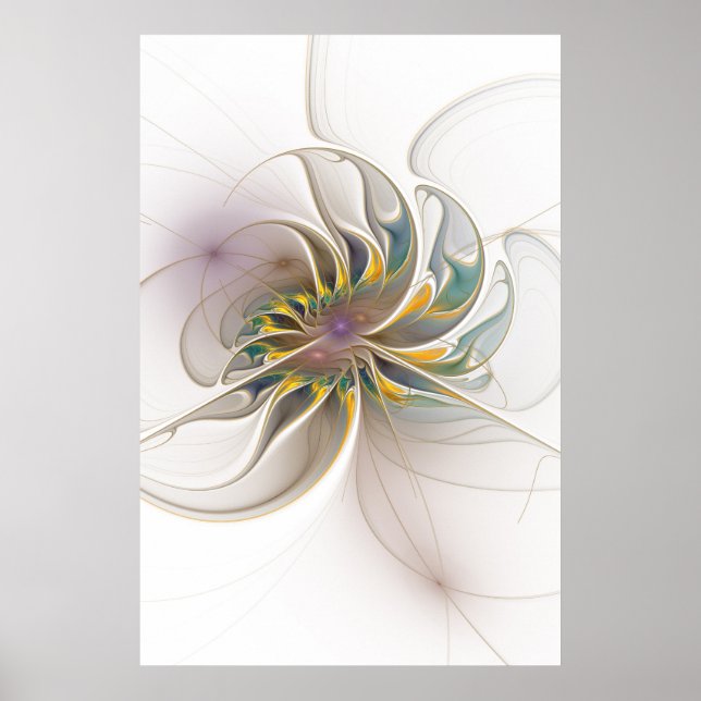 Affiche A colorful fractal ornament. Abstract Flower art (Devant)