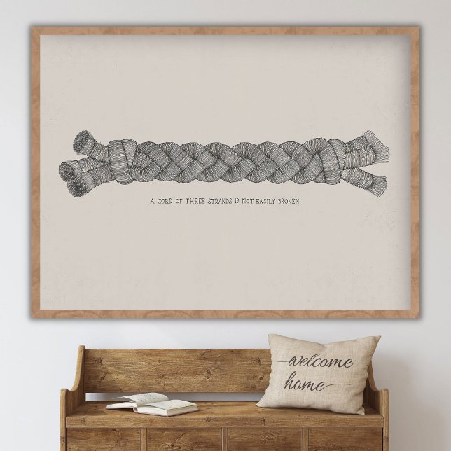 Affiche A Cord of 3 Strands, Ecclesiastes 4_12, Bible WALL (Créateur téléchargé)