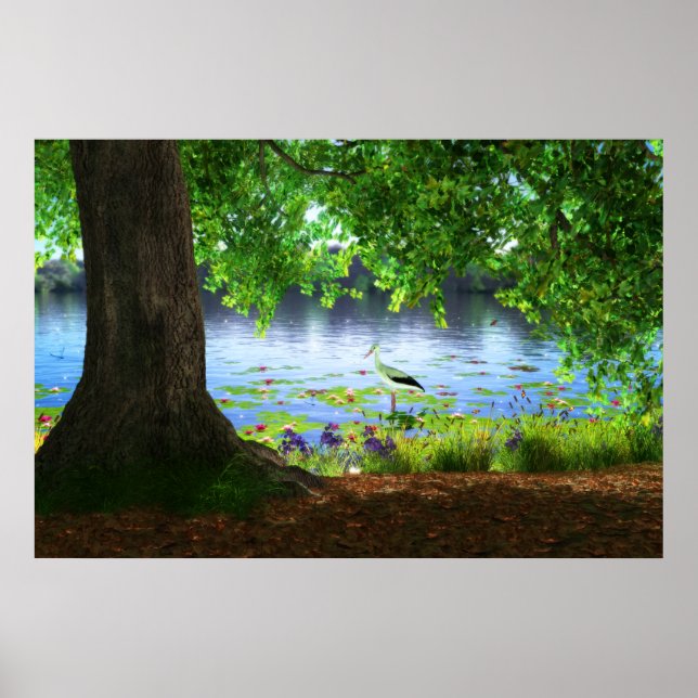 Affiche À côté de l'impression d'eau fixe (Devant)