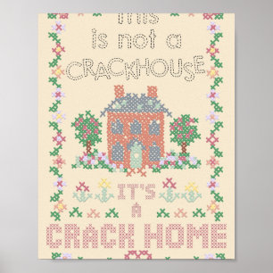 Affiche A Crack Home - broderie de point de croix