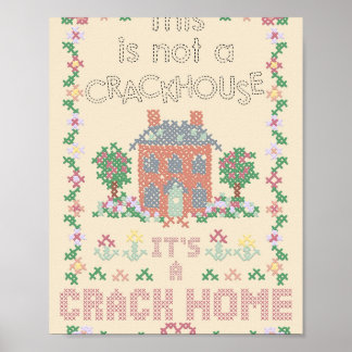 Affiche A Crack Home - broderie de point de croix