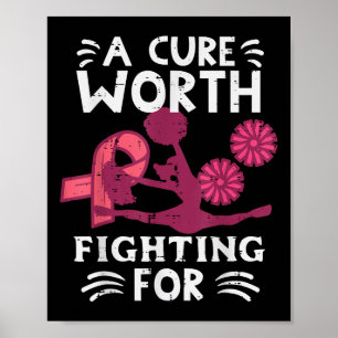 Affiche A Cure Worth Fighting For Pink Cheer Breast Cancer