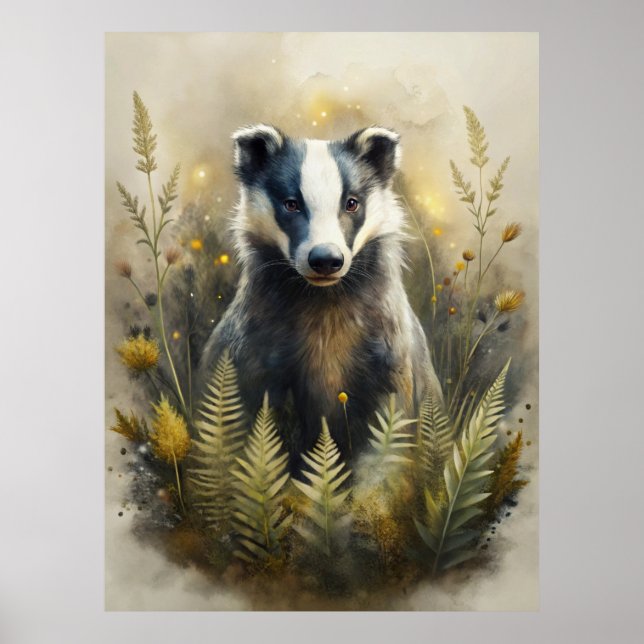 Affiche A Cute Forest Badger (Devant)