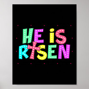 Affiche à damiers Il Est Ressuscité Jésus Christian Easter
