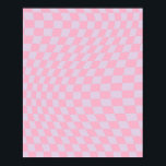Affiche à damiers Motif Lilac Pink Check Checkerboard<br><div class="desc">à damiers motif - chèque lilas et rose tordu / damier ondulé et déformé.</div>