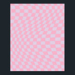 Affiche à damiers Motif Lilac Pink Check Checkerboard<br><div class="desc">à damiers motif - chèque lilas et rose tordu / damier ondulé et déformé.</div>