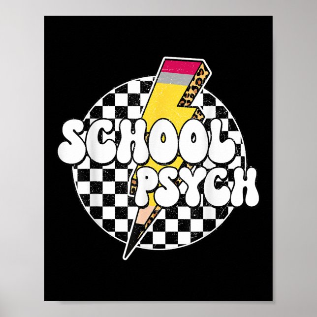Affiche à damiers Psychologue Pencil Lightning Bol (Devant)